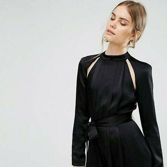 C/Meo Collective Can’t Resist Cutout Blouse Long Sleeve Black Women's Size Small - Picture 2 of 9